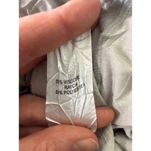 LAUREN VIDAL Scoop Neck Crinkle Knit Maxi Dress Gray Size Medium - Picture 4 of 9